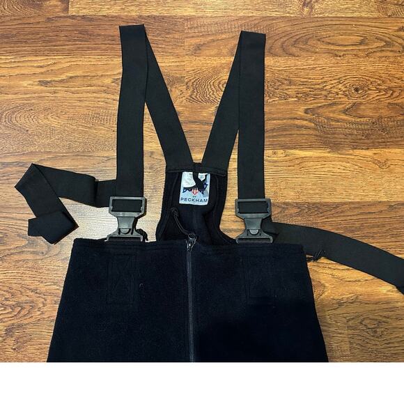 Peckham Men's Polartec Fleece Bib Pants Black Size Medium Long Winter Activewear - Picture 3 of 10